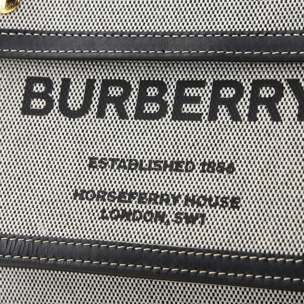 Burberry Mini Logo Pocket Tote Canvas with Leather - Picture 6 of 7